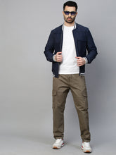 Genips Men's Self-Design Musk Olive Cotton Stretchable Bahamas Fit Cargo